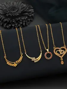 Anouk Set Of 4 Gold-Plated Brass Necklace