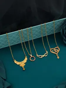 Anouk Set Of 4 Gold-Plated Brass Necklace