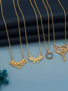 Anouk Set Of 4 Gold-Plated Brass Necklace