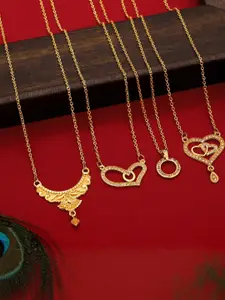 Anouk Set Of 4 Gold-Plated Brass Necklace