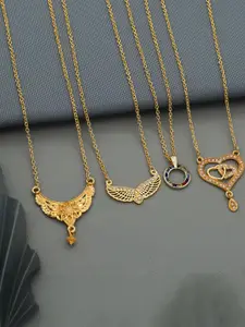 Anouk Set Of 4 Gold-Plated Brass Necklace