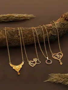 Anouk Set Of 4 Gold-Plated Brass Necklace