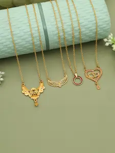 Anouk Women Set Of 4 Gold-Plated Brass Artificial Stones Ethnic Necklace