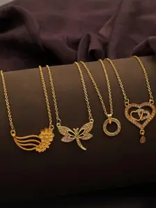 Anouk Set Of 4 Gold-Plated Brass Necklace