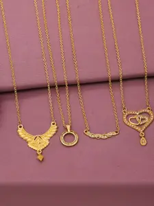Anouk Set Of 4 Gold-Plated Brass Necklace