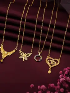 Anouk Set Of 4 Gold-Plated Brass Necklace