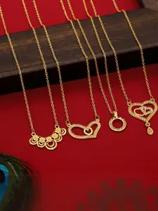 Anouk Set Of 4 Gold-Plated Brass Necklace