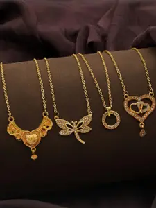 Anouk Set Of 4 Gold-Plated Brass Necklace