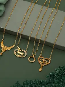 Anouk Set Of 4 Gold-Plated Brass Necklace
