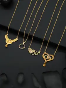 Anouk Set Of 4 Gold-Plated Brass Necklace