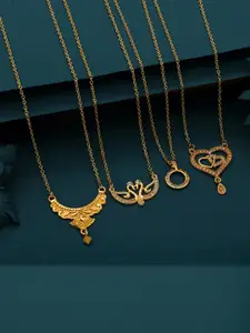 Anouk Set Of 4 Gold-Plated Brass Necklace