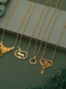 Anouk Set Of 4 Gold-Plated Brass Necklace