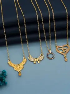 Anouk Set Of 4 Gold-Plated Brass Necklace