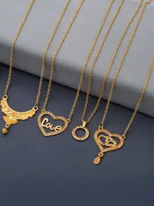 Anouk Set Of 4 Gold-Plated Brass Necklace