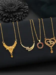 Anouk Set Of 4 Gold-Plated Brass Necklace