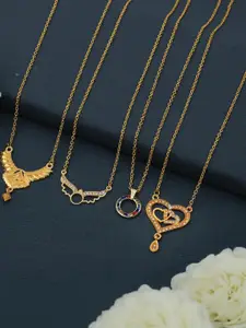 Anouk Set Of 4 Gold-Plated Brass Necklace