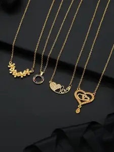 Anouk Set Of 4 Gold-Plated Brass Necklace