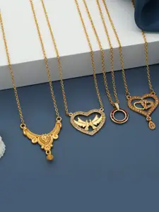 Anouk Set Of 4 Gold-Plated Brass Necklace