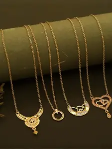 Anouk Set Of 4 Gold-Plated Brass Necklace