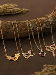 Anouk Set Of 4 Gold-Plated Brass Necklace