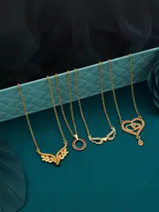 Anouk Set Of 4 Gold-Plated Brass Necklace
