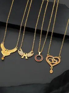 Anouk Set Of 4 Gold-Plated Brass Necklace