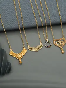 Anouk Set Of 4 Gold-Plated Brass Necklace