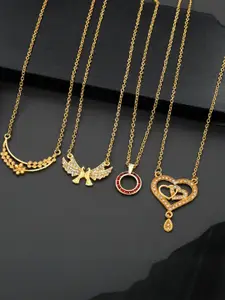 Anouk Set Of 4 Gold-Plated Brass Necklace