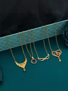 Anouk Set Of 4 Gold-Plated Brass Necklace