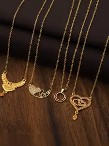Anouk Set Of 4 Gold-Plated Brass Necklace