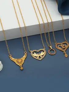 Anouk Set Of 4 Gold-Plated Brass Necklace