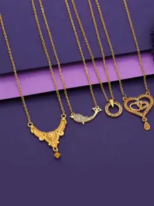 Anouk Set Of 4 Gold-Plated Brass Necklace