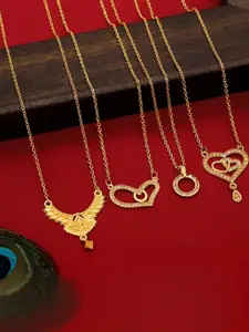 Anouk Set of 4 Brass Gold-Plated Necklace