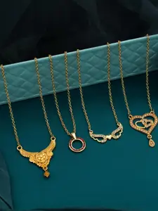 Anouk Set Of 4 Gold-Plated Brass Necklace