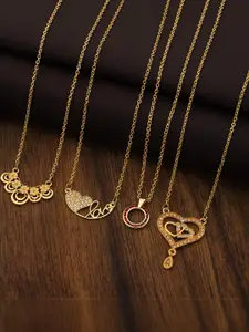 Anouk Set Of 4 Gold-Plated Brass Necklace