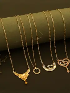 Anouk Set Of 4 Gold-Plated Brass Necklace