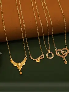 Anouk Set Of 4 Gold-Plated Brass Necklace