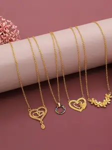 Anouk Set Of 4 Gold-Plated Brass Necklace