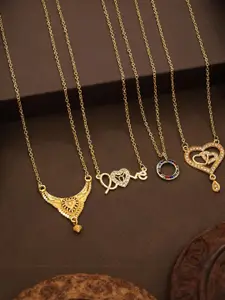 Anouk Set Of 4 Gold-Plated Brass Necklace