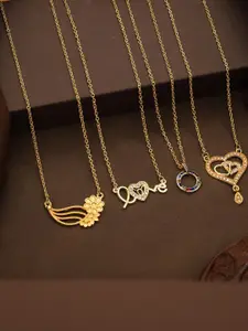 Anouk Set Of 4 Gold-Plated Brass Necklace