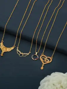 Anouk Set Of 4 Gold-Plated Brass Necklace
