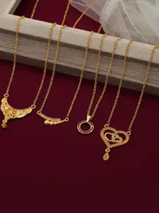 Anouk Pack of 4 Women Gold-Plated Chains With Pendants