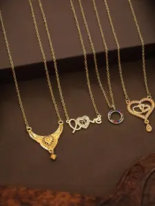 Anouk Set Of 4 Gold-Plated Brass Necklace