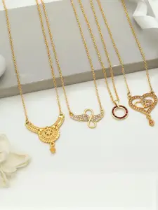Anouk Set Of 4 Gold-Plated Brass Necklace