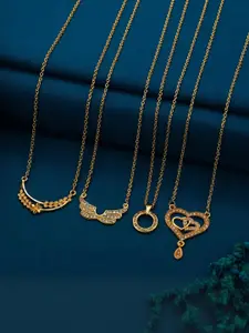 Anouk Set Of 4 Gold-Plated Brass Necklace