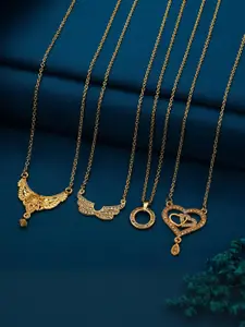 Anouk Set Of 4 Gold-Plated Brass Necklace