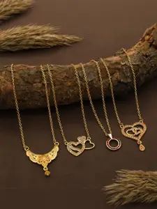 Anouk Set Of 4 Gold-Plated Brass Necklace