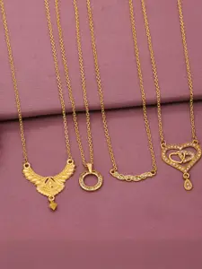 Anouk Set Of 4 Gold-Plated Brass Necklace
