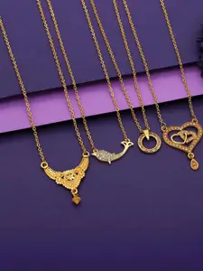 Anouk Set Of 4 Gold-Plated Brass Necklace