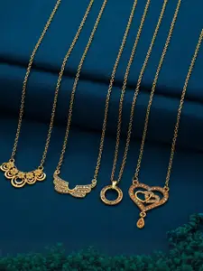 Anouk Set Of 4 Gold-Plated Brass Necklace